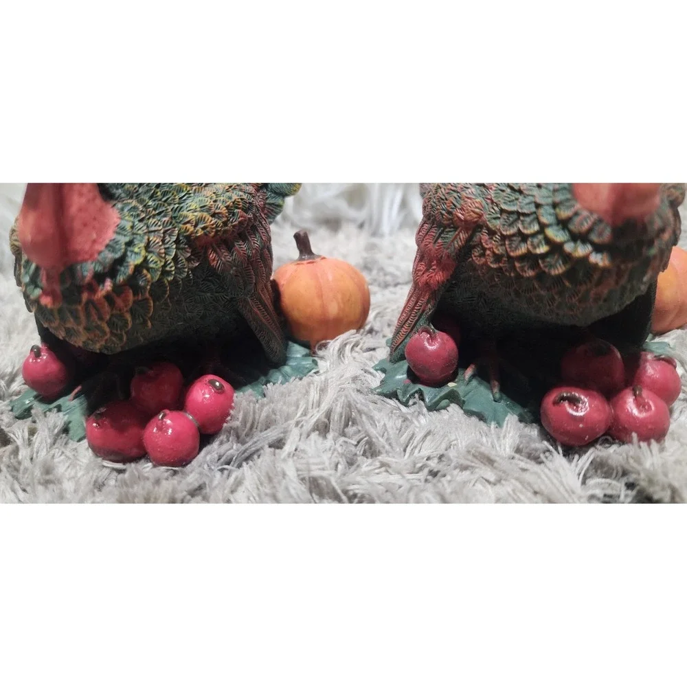 2pc Vintage Turkey Candle Holders Thanksgiving Two‎ Turkey Set Fall